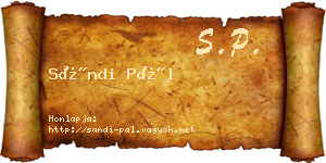 Sándi Pál névjegykártya