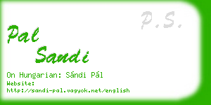 pal sandi business card